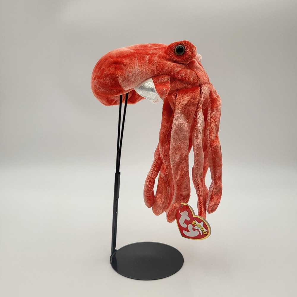 Y2k Ty Beanie‎ Babies Wiggly the Squid 2000 Plush Red Octopus Vintage Toy